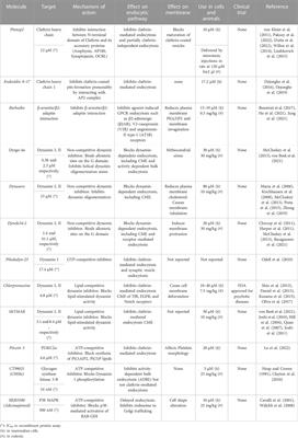 Small molecules targeting endocytic uptake and recycling pathways